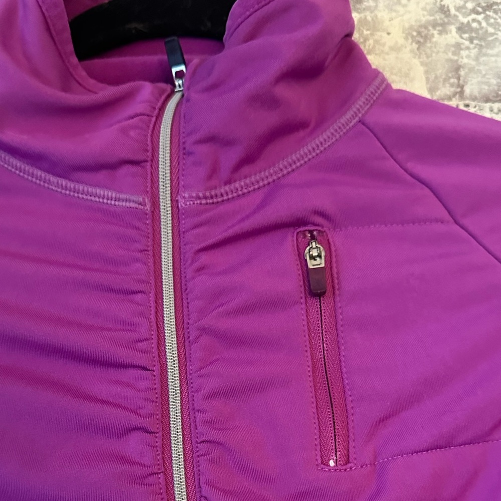 Athleta | Purple Pink Fleece Lined Half Zip Long Sleeve Running Top - Picture 4 of 7